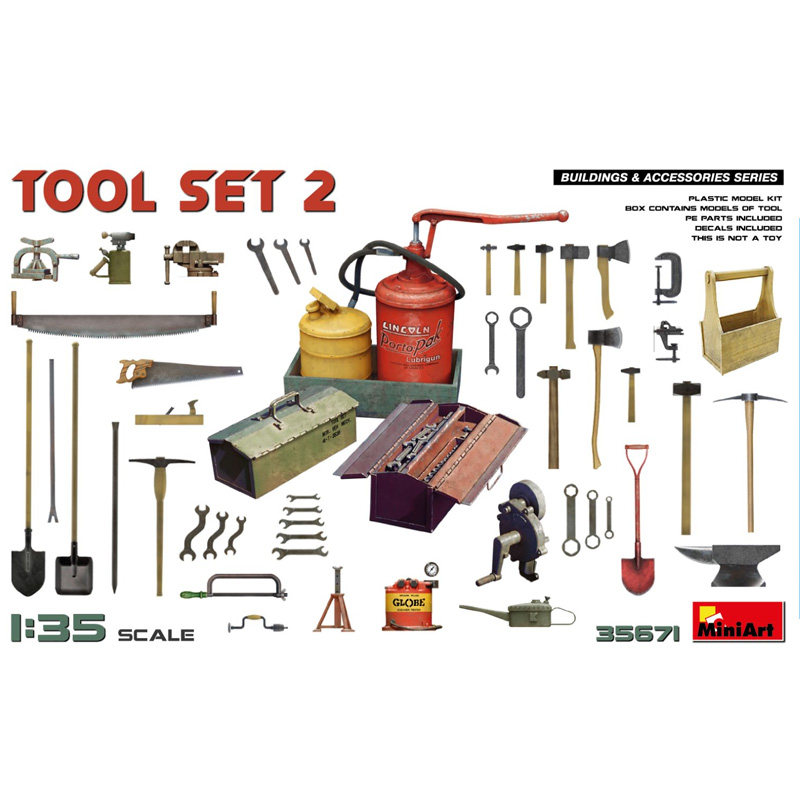 Workshop Tools Toy - Miniart 35671 1/35, modelo de ensamblaje