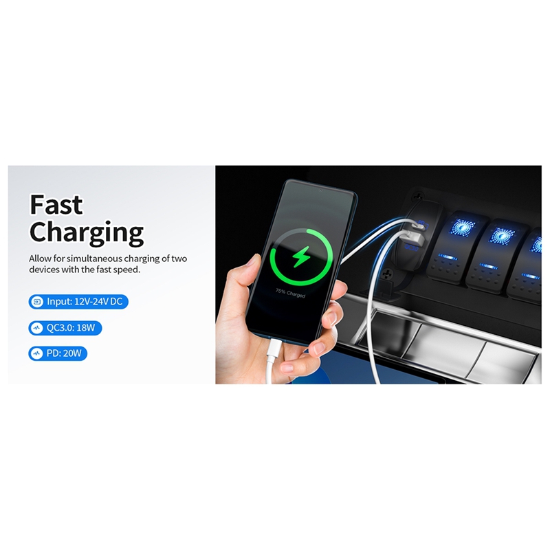 Interruptor basculante USB 12V - Tools Qc reseña y precio
